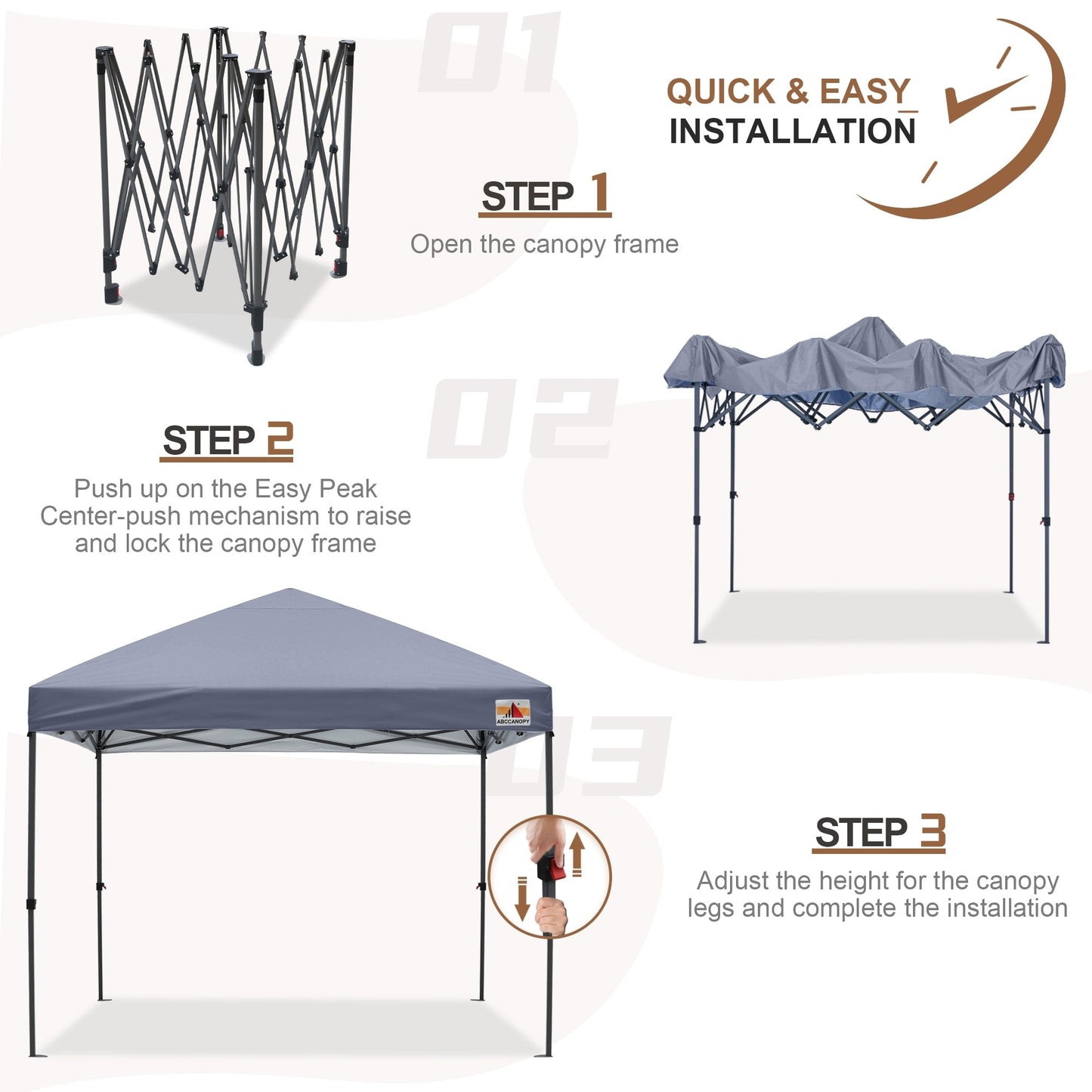 ABCCANOPY Tente de parasol pliable facile à installer, durable, pour extérieur.
