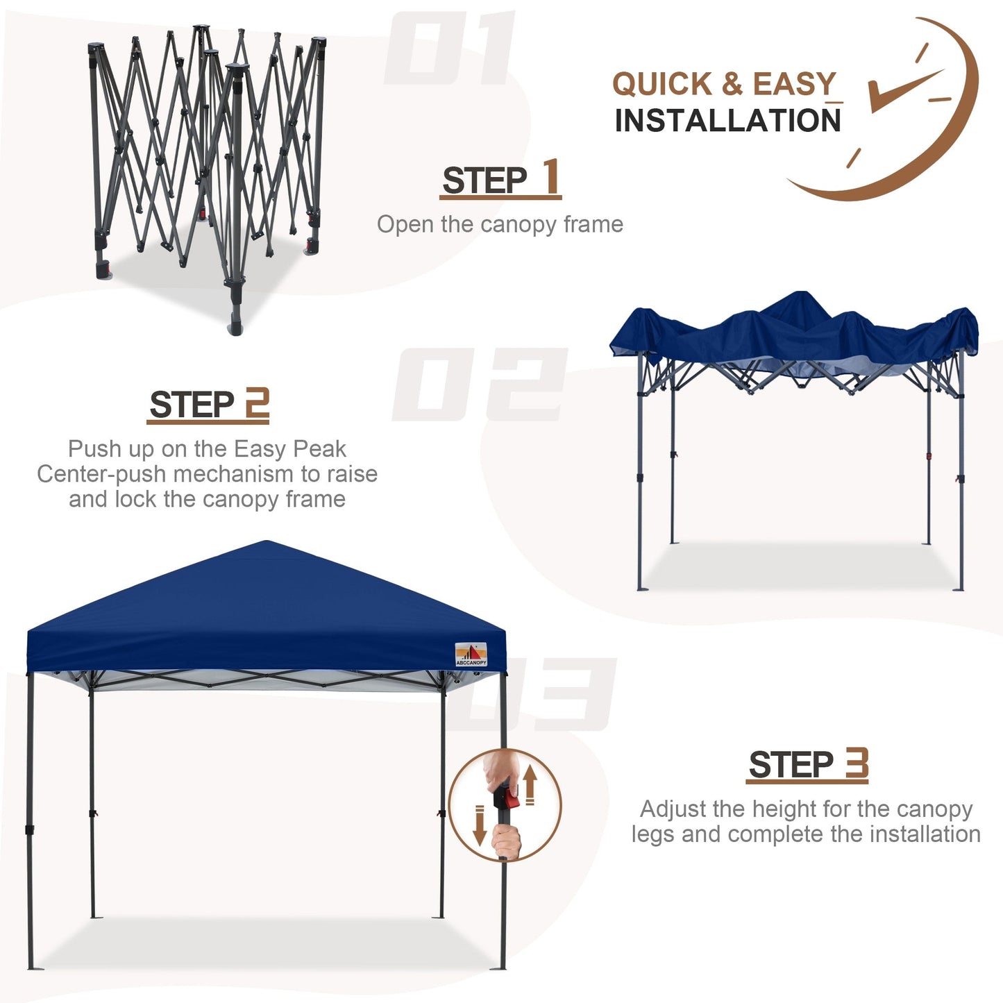 ABCCANOPY Tente de parasol pliable facile à installer, durable, pour extérieur.