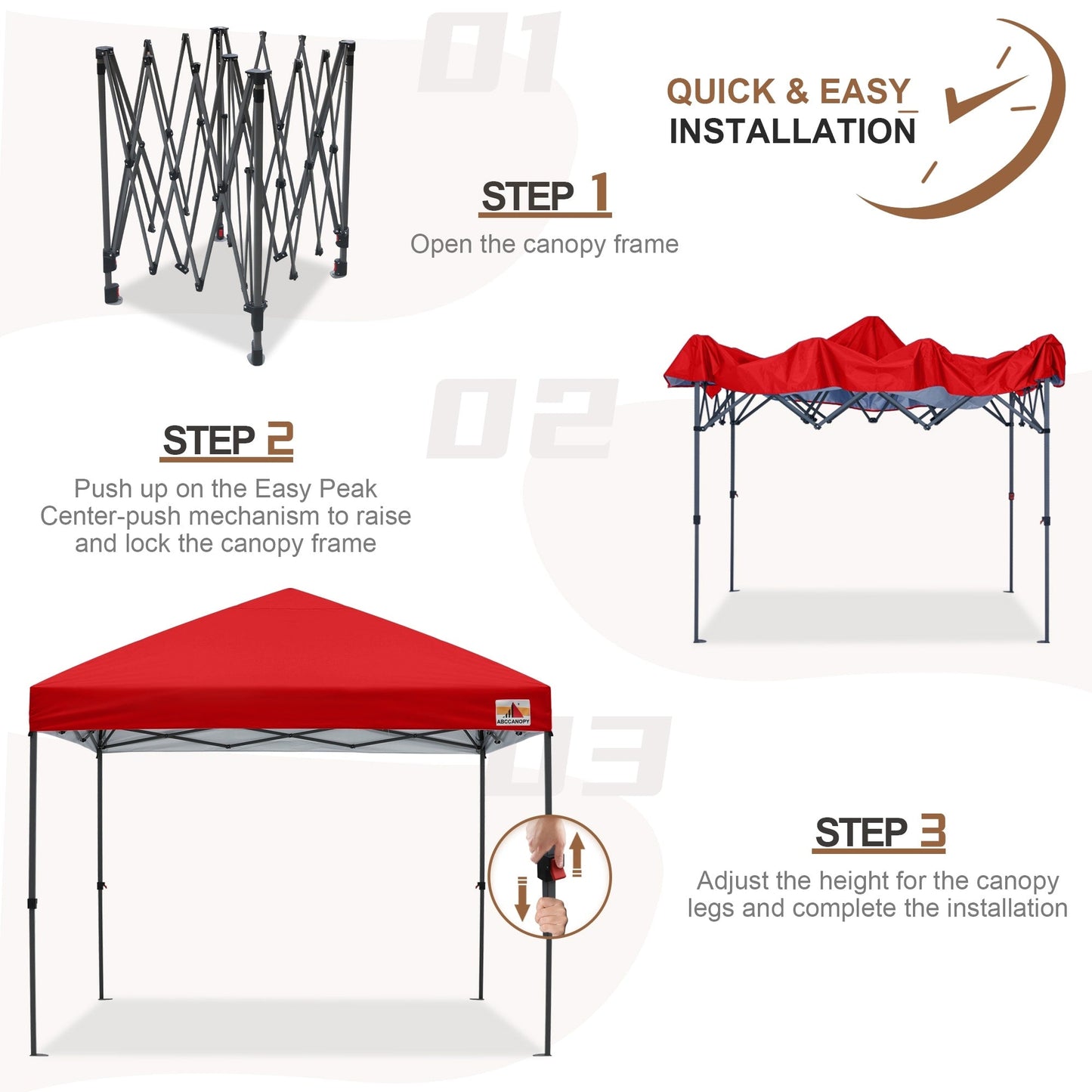 ABCCANOPY Tente de parasol pliable facile à installer, durable, pour extérieur.