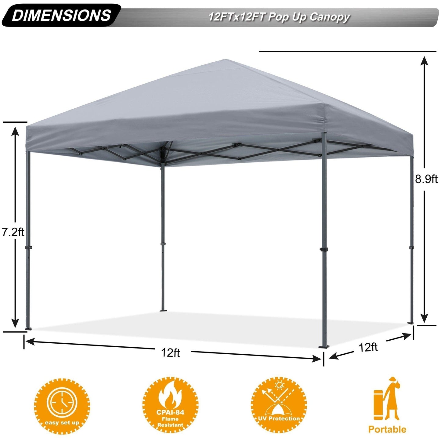 ABCCANOPY Tente de parasol pliable facile à installer, durable, pour extérieur.