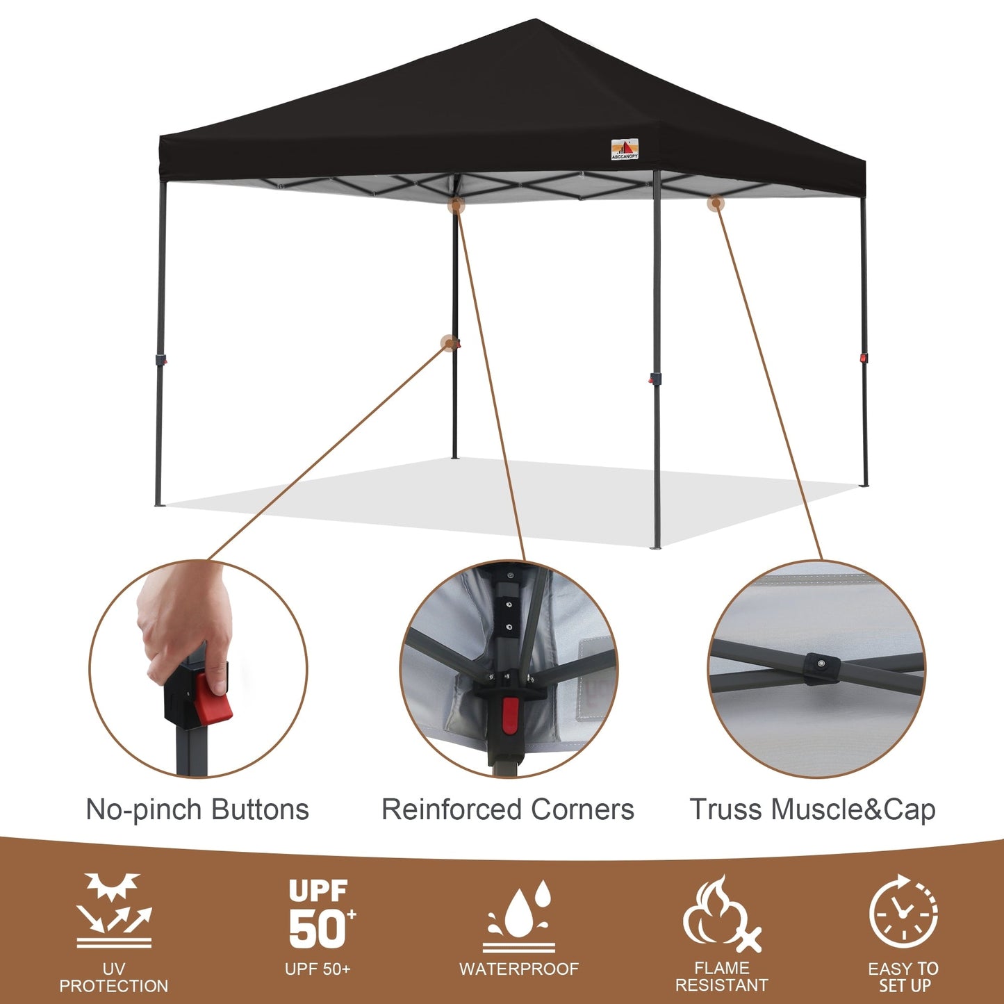 ABCCANOPY Tente de parasol pliable facile à installer, durable, pour extérieur.