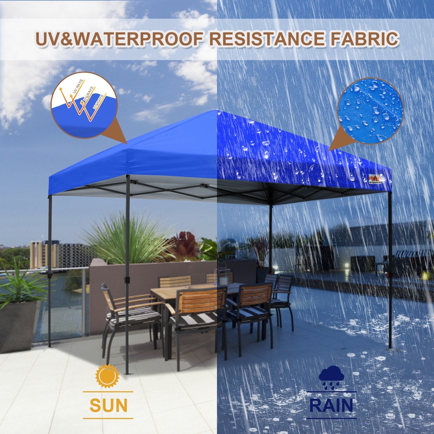 ABCCANOPY Tente de parasol pliable facile à installer, durable, pour extérieur.