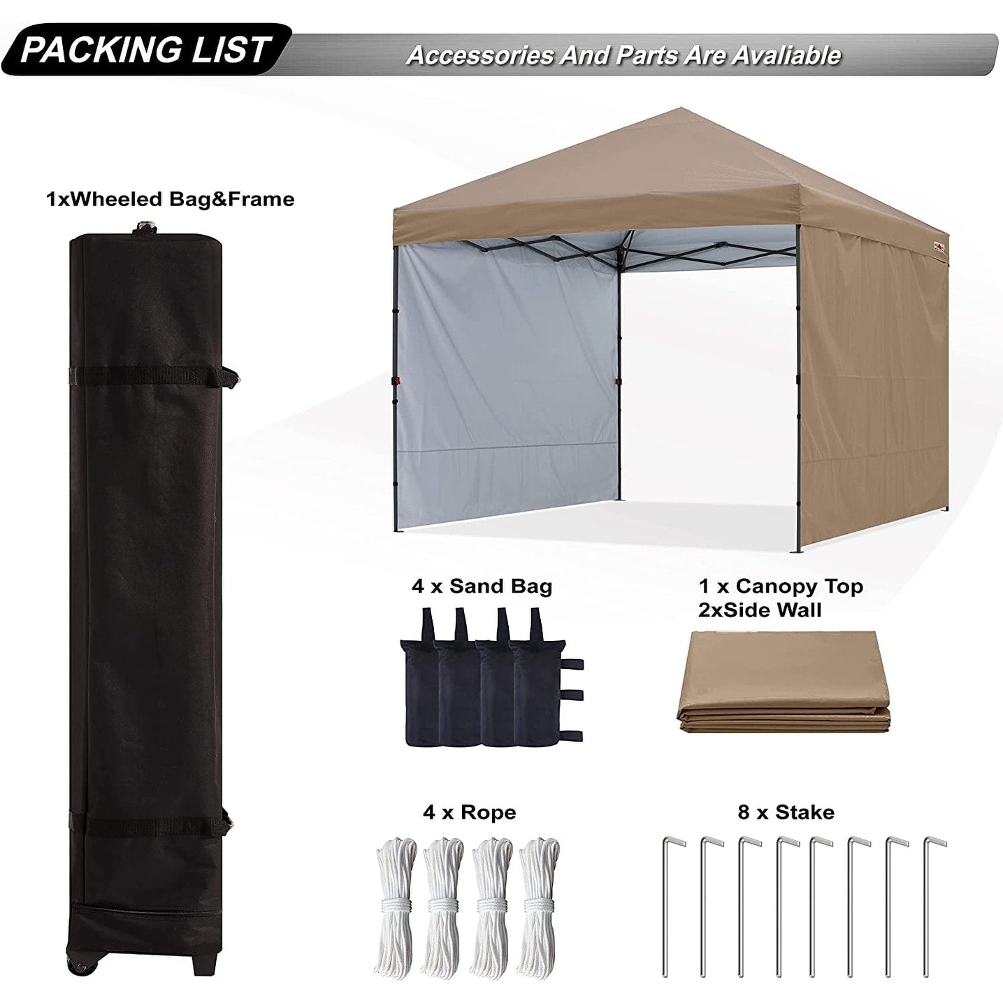 ABCCANOPY Tente de parasol pliable facile à installer, durable, pour extérieur.