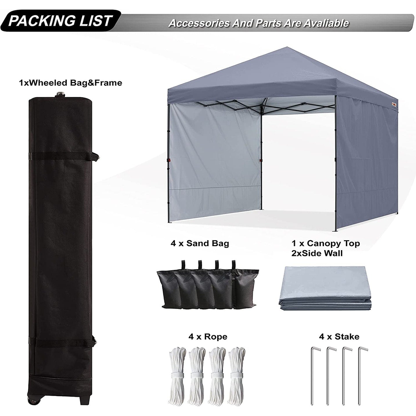 ABCCANOPY Tente de parasol pliable facile à installer, durable, pour extérieur.