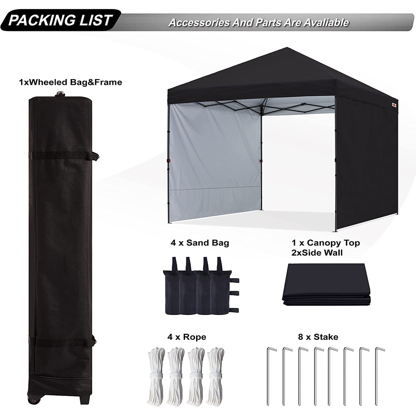 ABCCANOPY Tente de parasol pliable facile à installer, durable, pour extérieur.