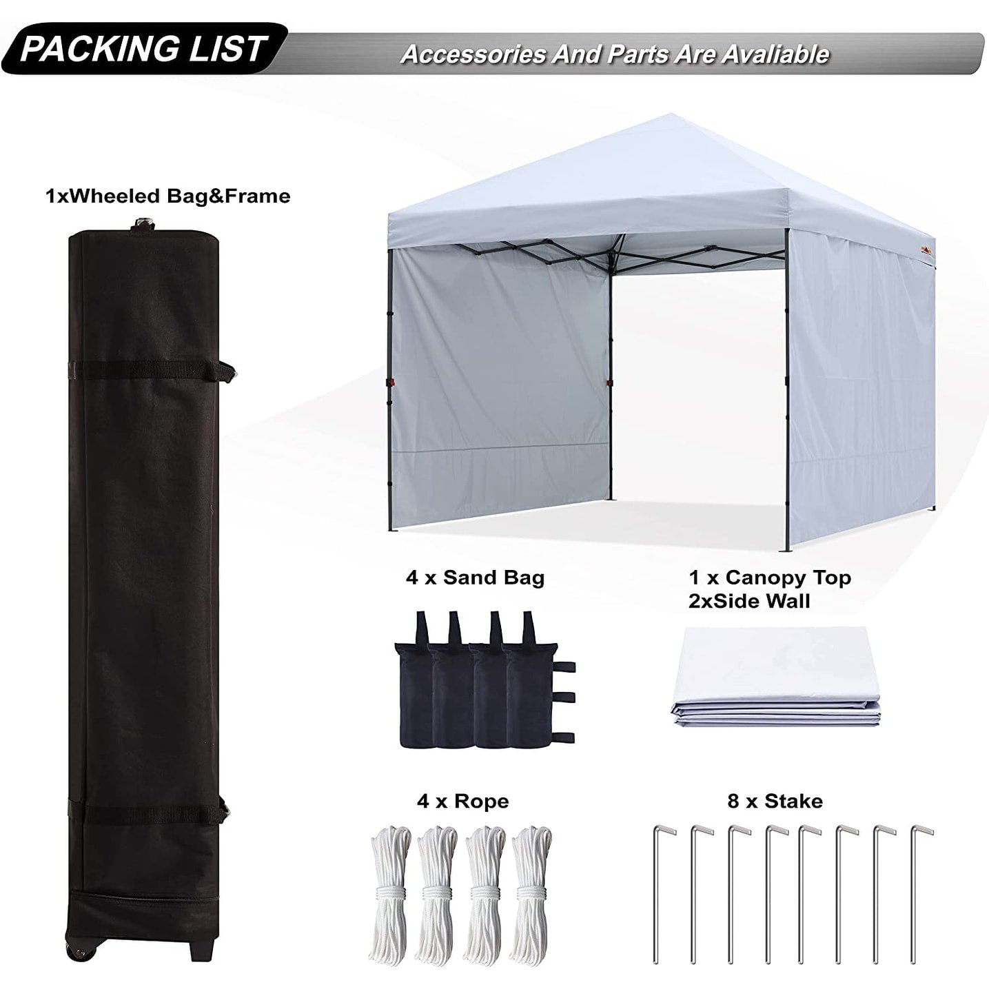 ABCCANOPY Tente de parasol pliable facile à installer, durable, pour extérieur.