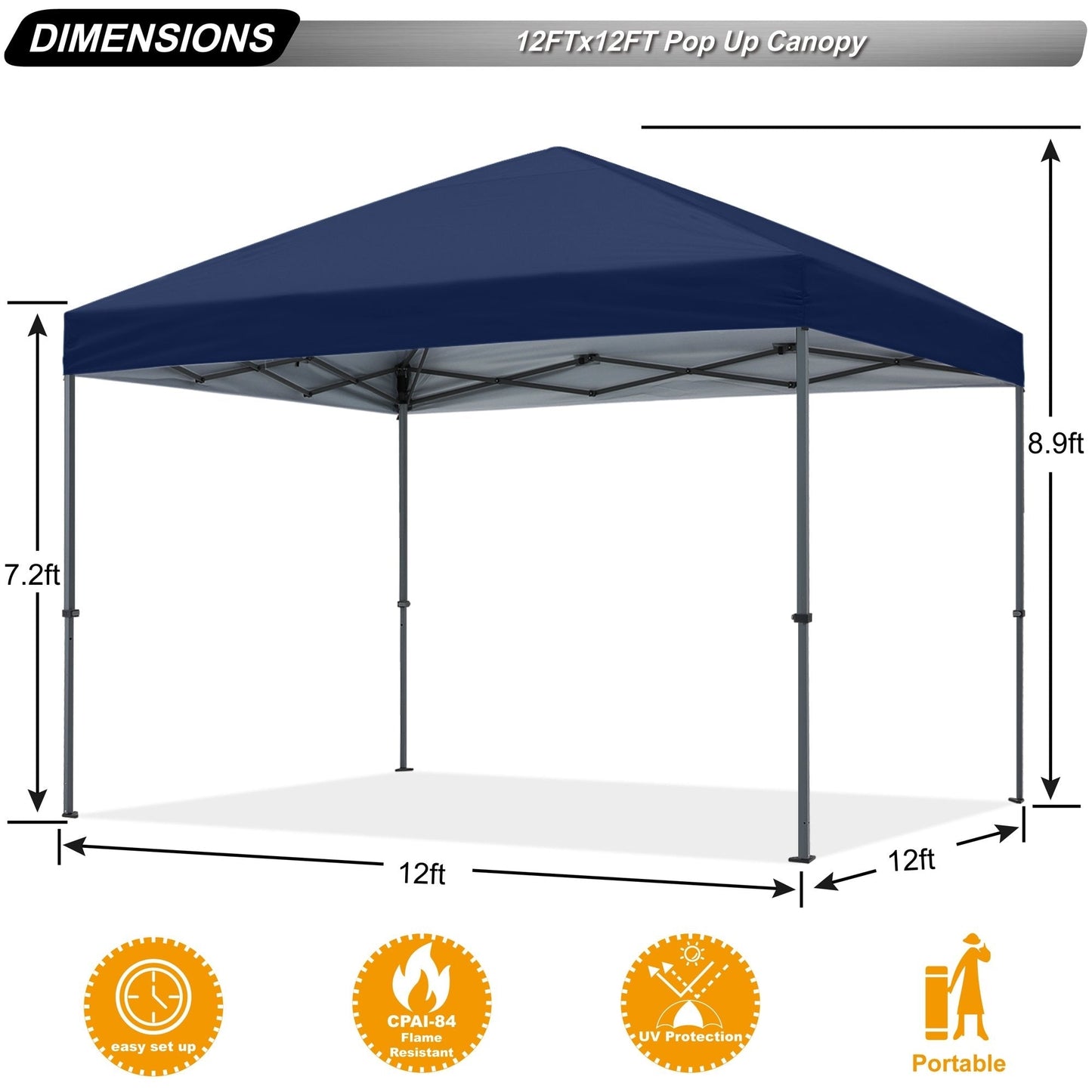 ABCCANOPY Tente de parasol pliable facile à installer, durable, pour extérieur.