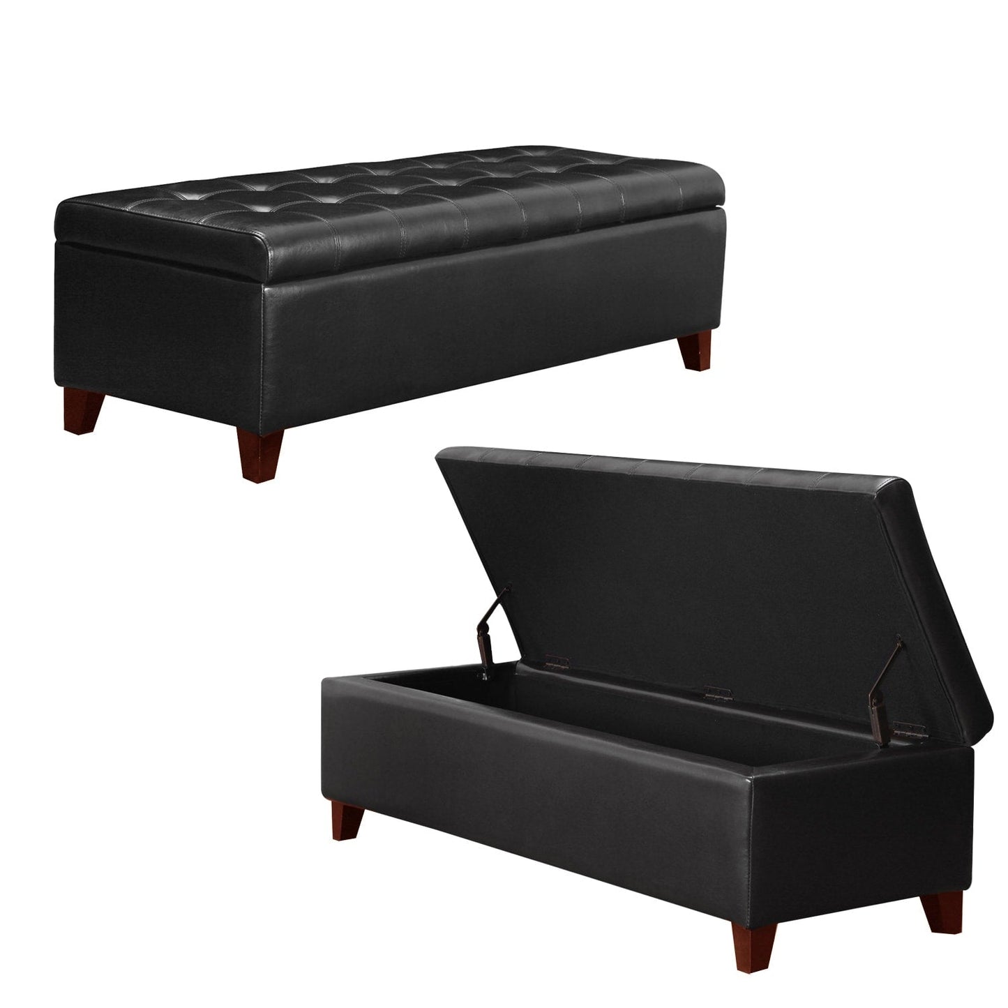 Tabouret coffre à rangement Adeco 50 en simili cuir