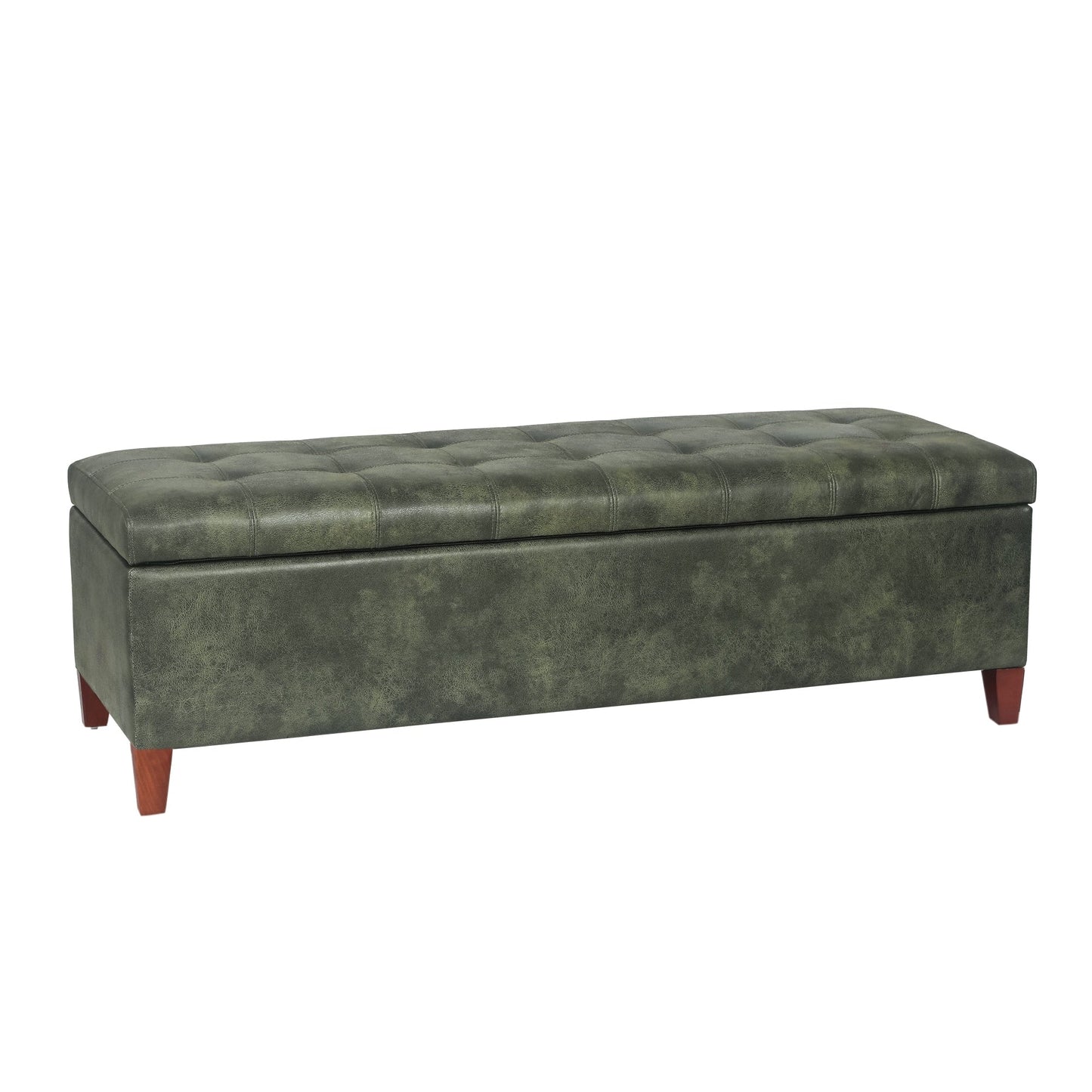 Tabouret coffre à rangement Adeco 50 en simili cuir