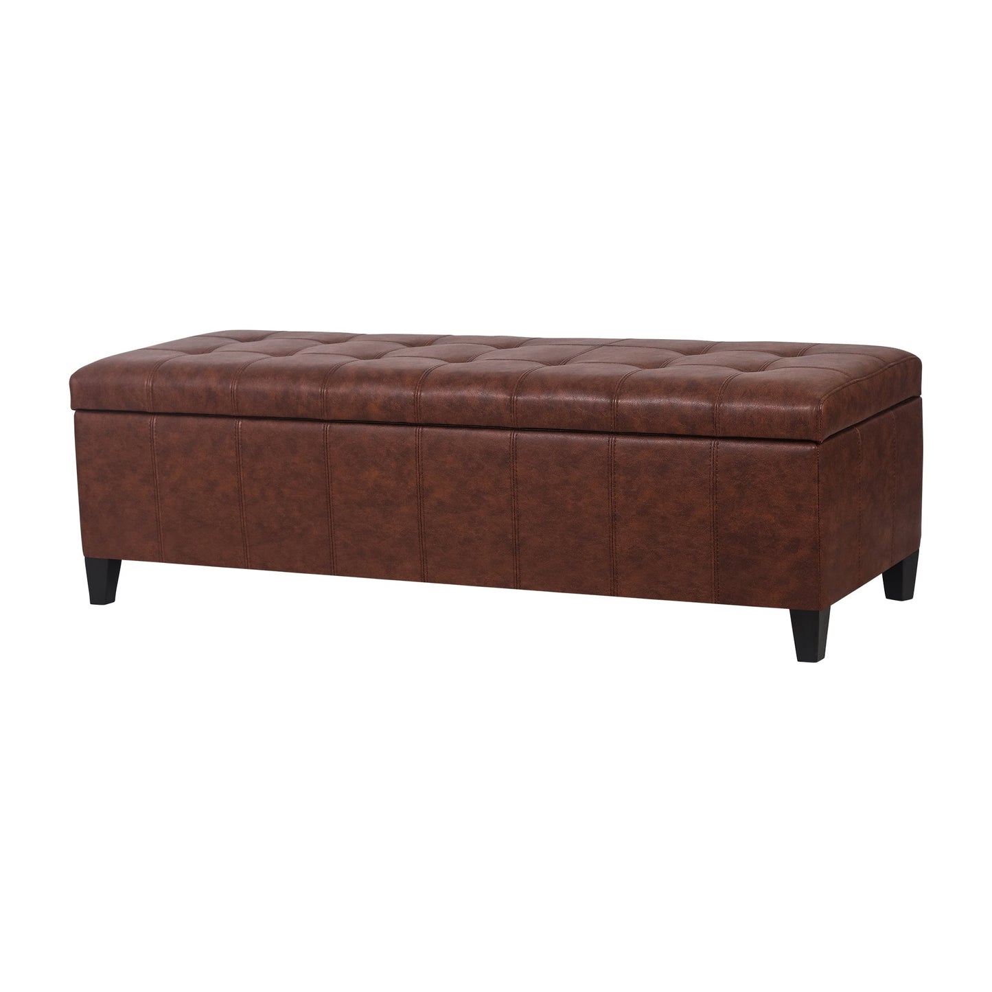 Tabouret coffre à rangement Adeco 50 en simili cuir