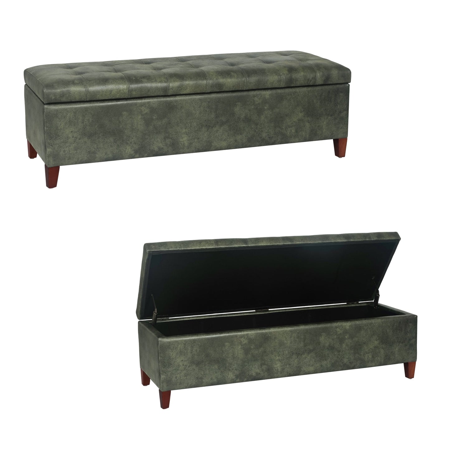 Tabouret coffre à rangement Adeco 50 en simili cuir