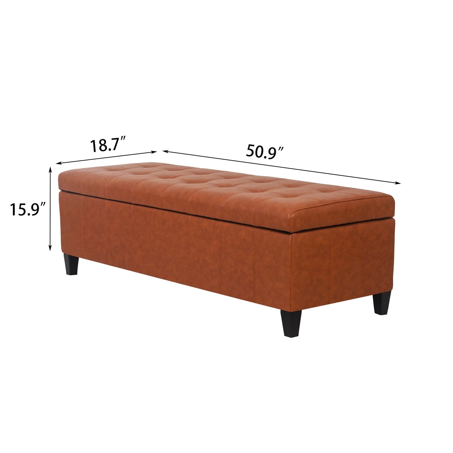 Tabouret coffre à rangement Adeco 50 en simili cuir