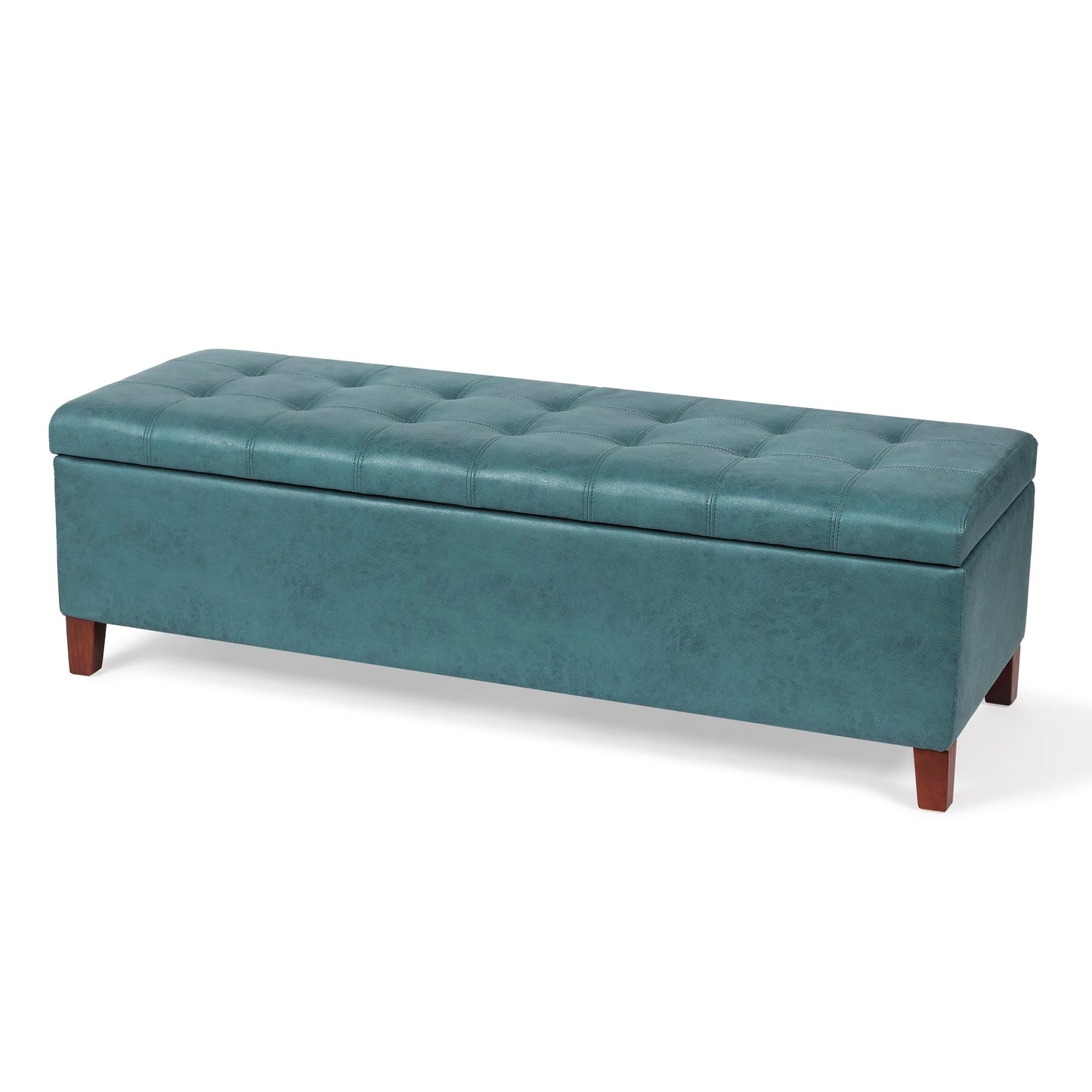 Tabouret coffre à rangement Adeco 50 en simili cuir