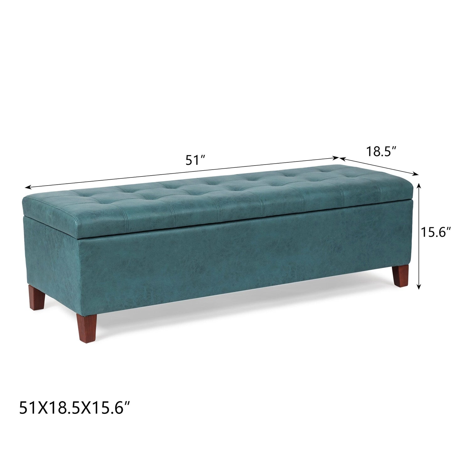 Tabouret coffre à rangement Adeco 50 en simili cuir