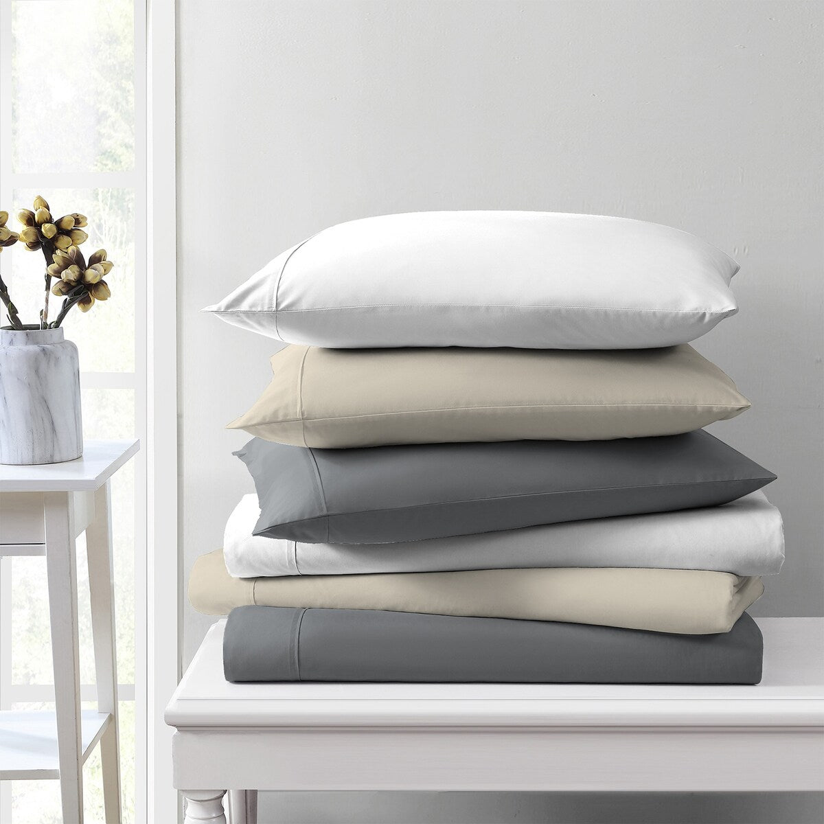 Jeu de draps en coton égyptien ultra-doux et soyeux Aireolux, 1000 fils au pouce carré