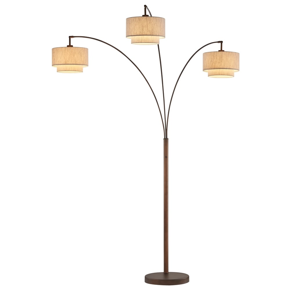 Lampe de sol à LED Artiva Lumiere III Arc en bronze antique