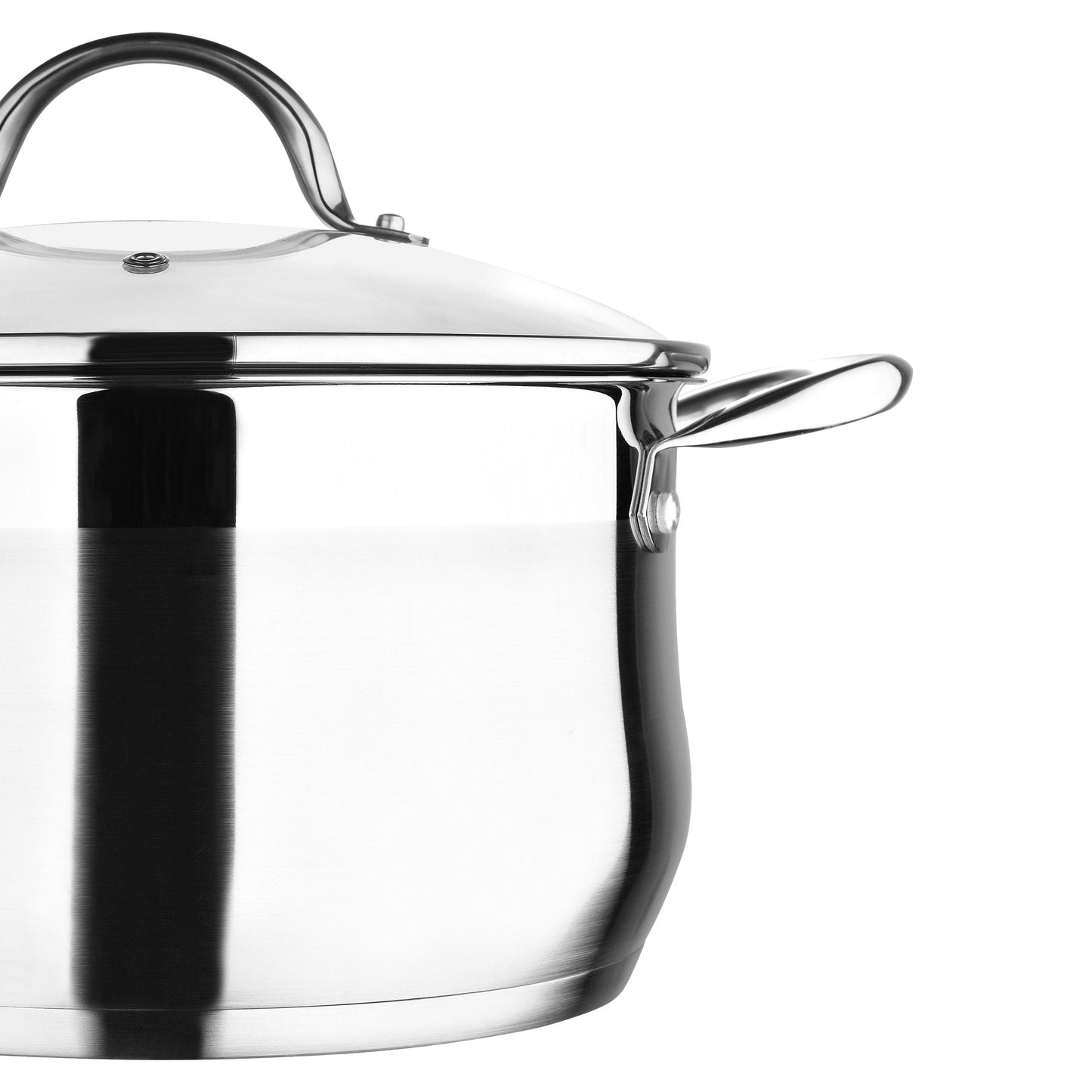 Ensemble de 12 pièces en acier inoxydable Bergner, compatible avec le lave-vaisselle et l'induction.