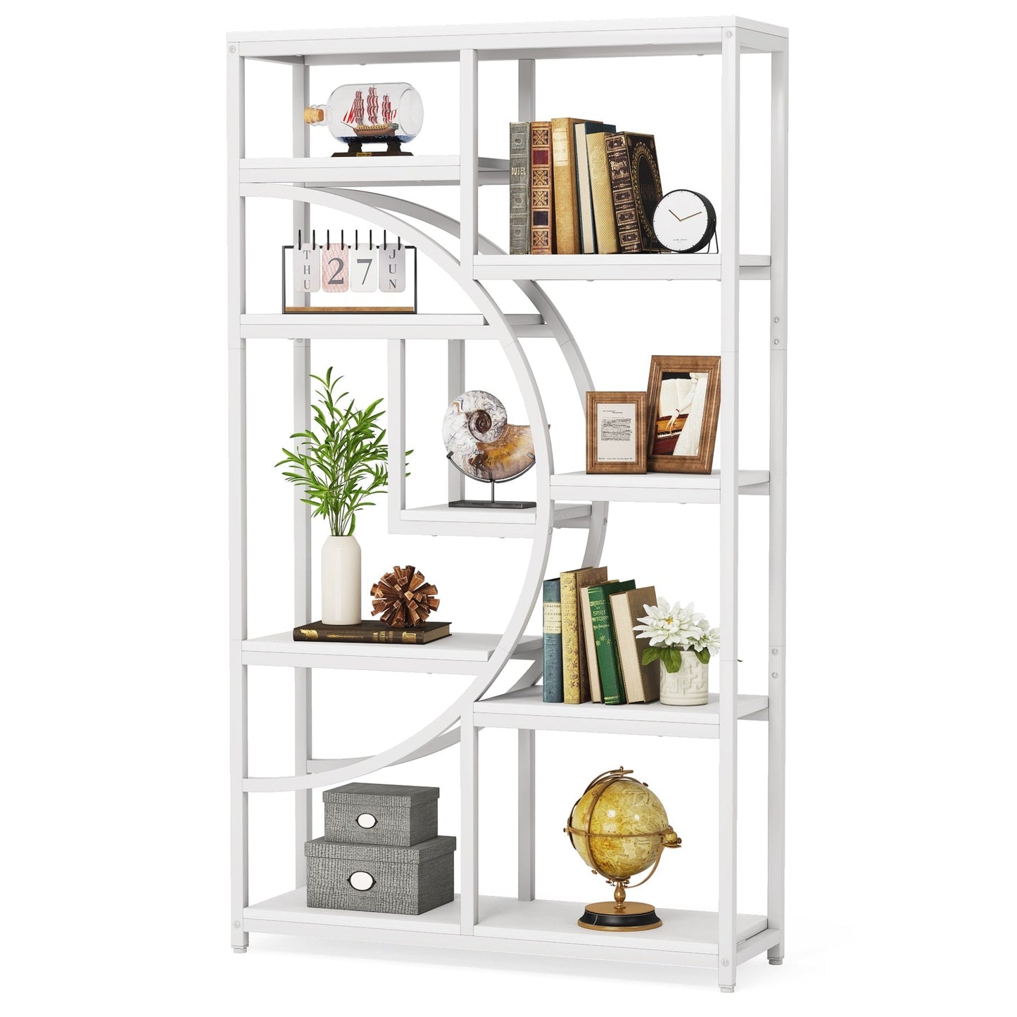Étagère à livres 5 niveaux, style industriel, pour chambre à coucher, salon, bureau à domicile