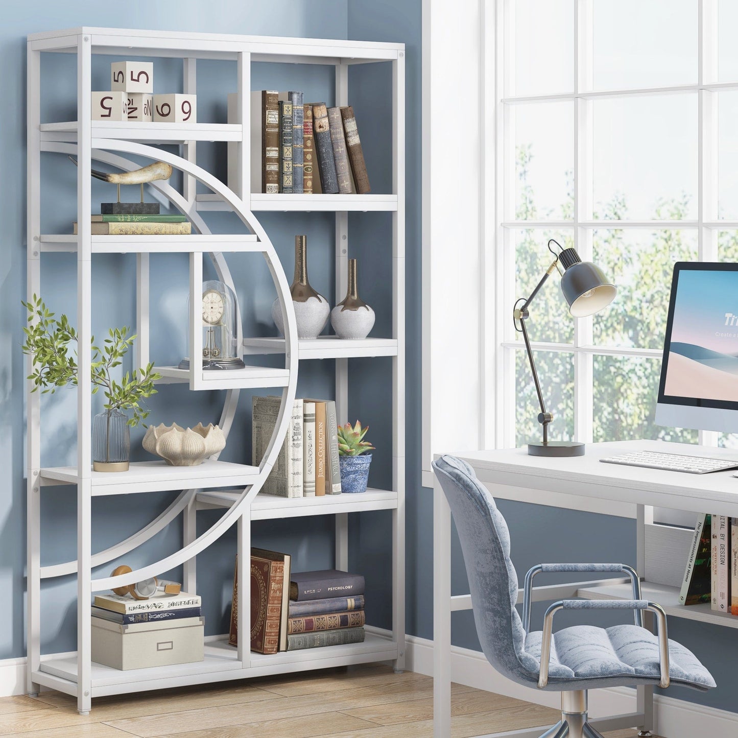 Étagère à livres 5 niveaux, style industriel, pour chambre à coucher, salon, bureau à domicile