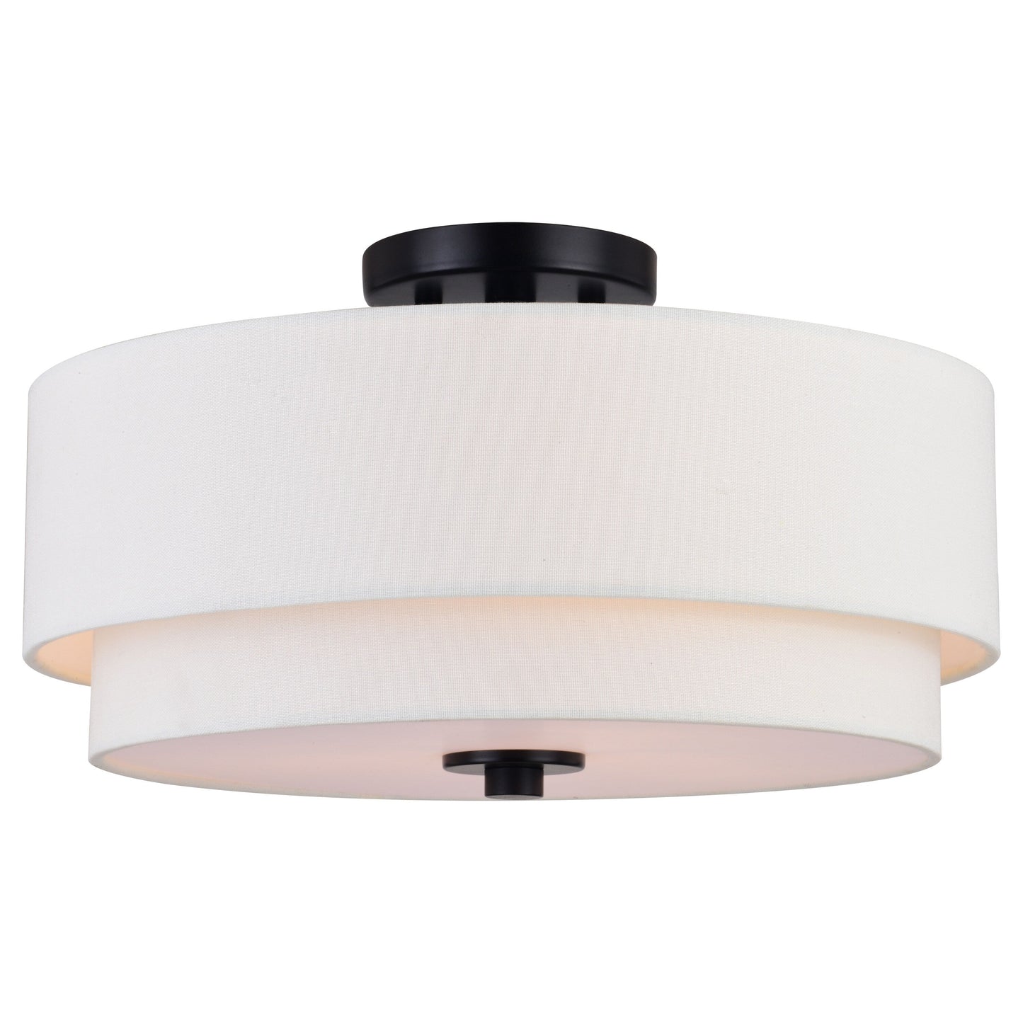 Luminaire de plafond à abat-jour en lin blanc, style moderne du milieu du siècle, de Burnaby