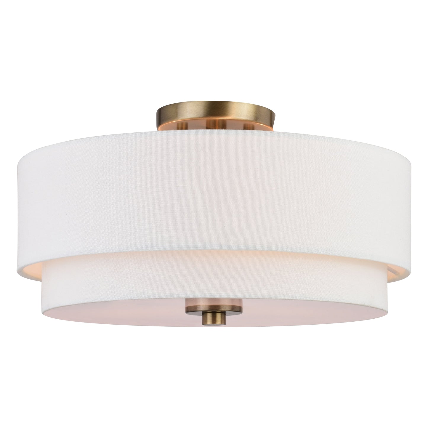 Luminaire de plafond à abat-jour en lin blanc, style moderne du milieu du siècle, de Burnaby