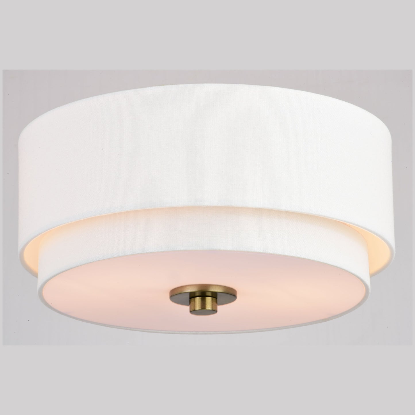 Luminaire de plafond à abat-jour en lin blanc, style moderne du milieu du siècle, de Burnaby