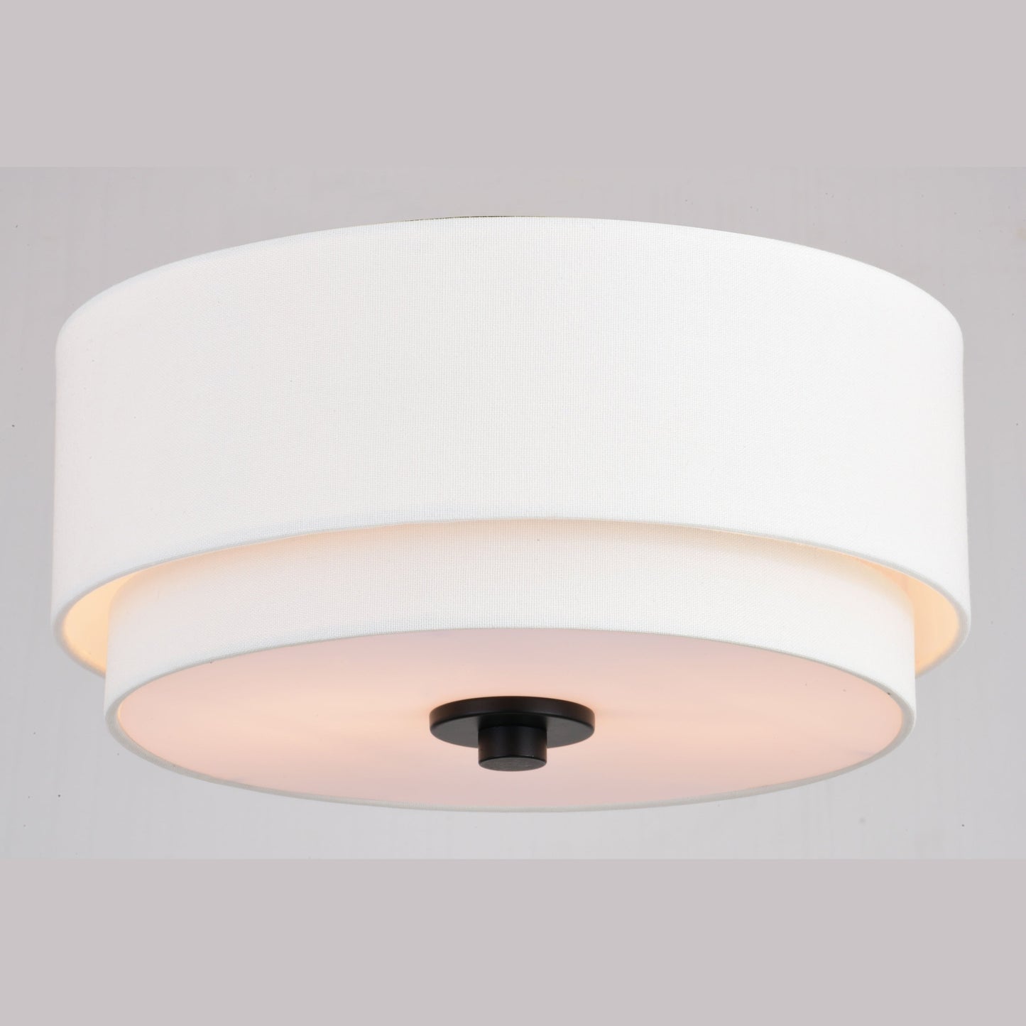 Luminaire de plafond à abat-jour en lin blanc, style moderne du milieu du siècle, de Burnaby