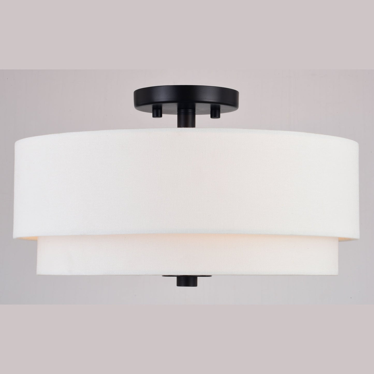 Luminaire de plafond à abat-jour en lin blanc, style moderne du milieu du siècle, de Burnaby