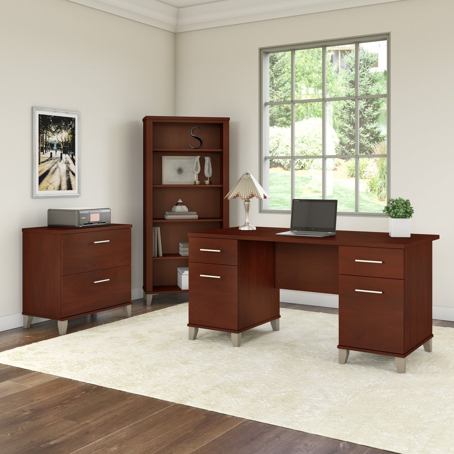 Étagère à livres Bush Furniture Somerset, 5 niveaux, avec étagères réglables