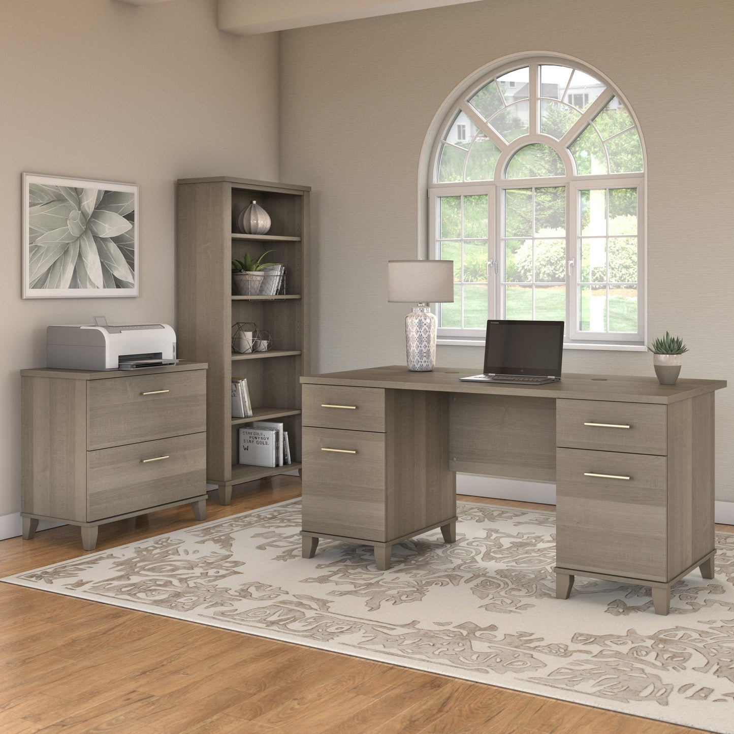 Étagère à livres Bush Furniture Somerset, 5 niveaux, avec étagères réglables