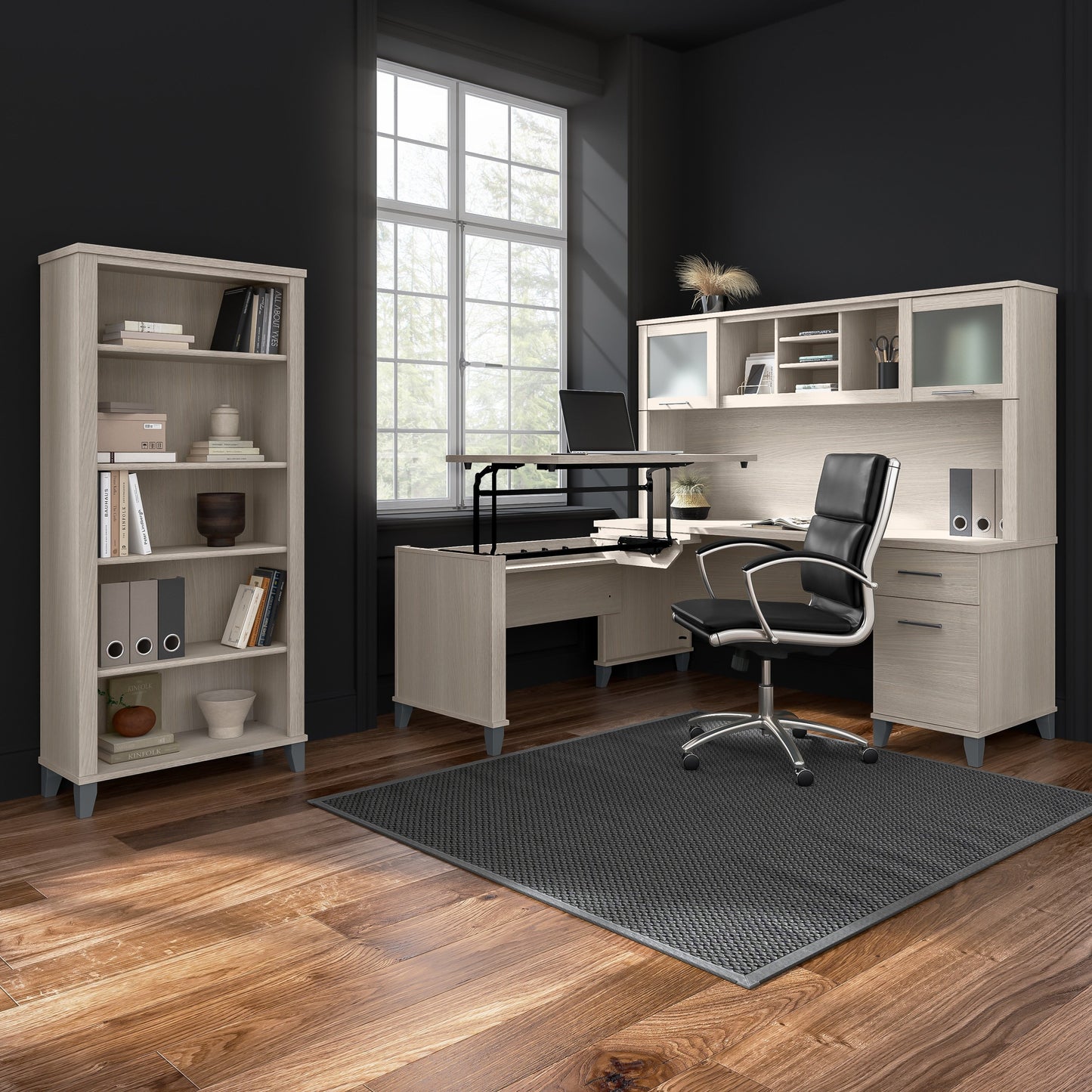 Étagère à livres Bush Furniture Somerset, 5 niveaux, avec étagères réglables