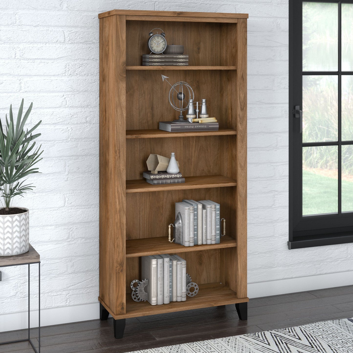 Étagère à livres Bush Furniture Somerset, 5 niveaux, avec étagères réglables