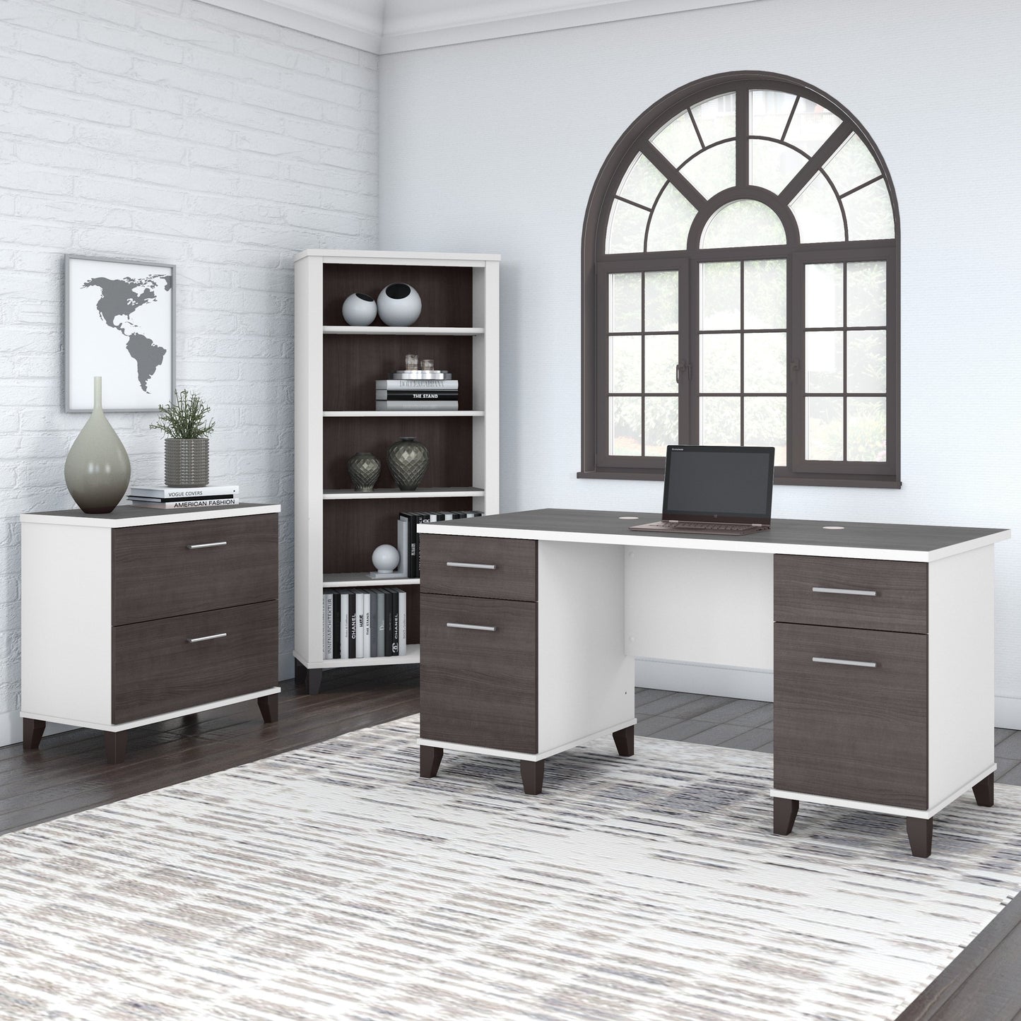 Étagère à livres Bush Furniture Somerset, 5 niveaux, avec étagères réglables