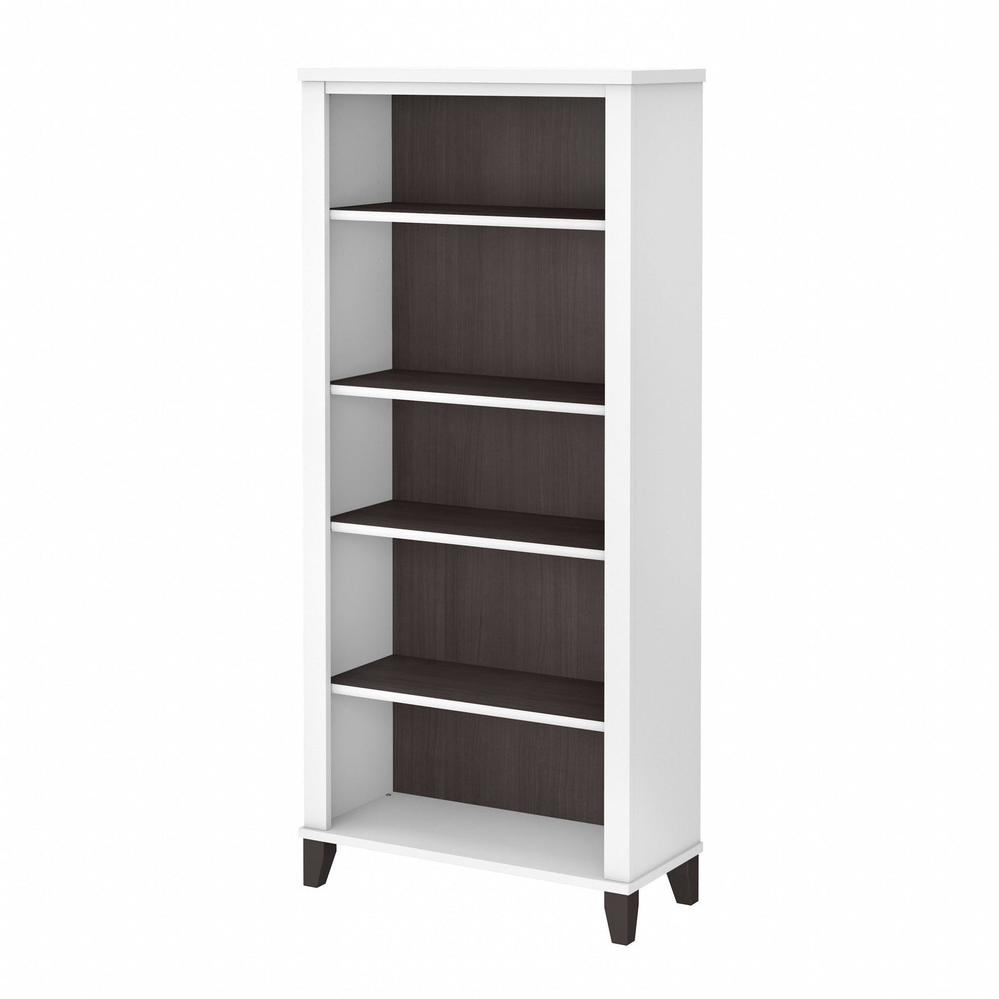 Étagère à livres Bush Furniture Somerset, 5 niveaux, avec étagères réglables
