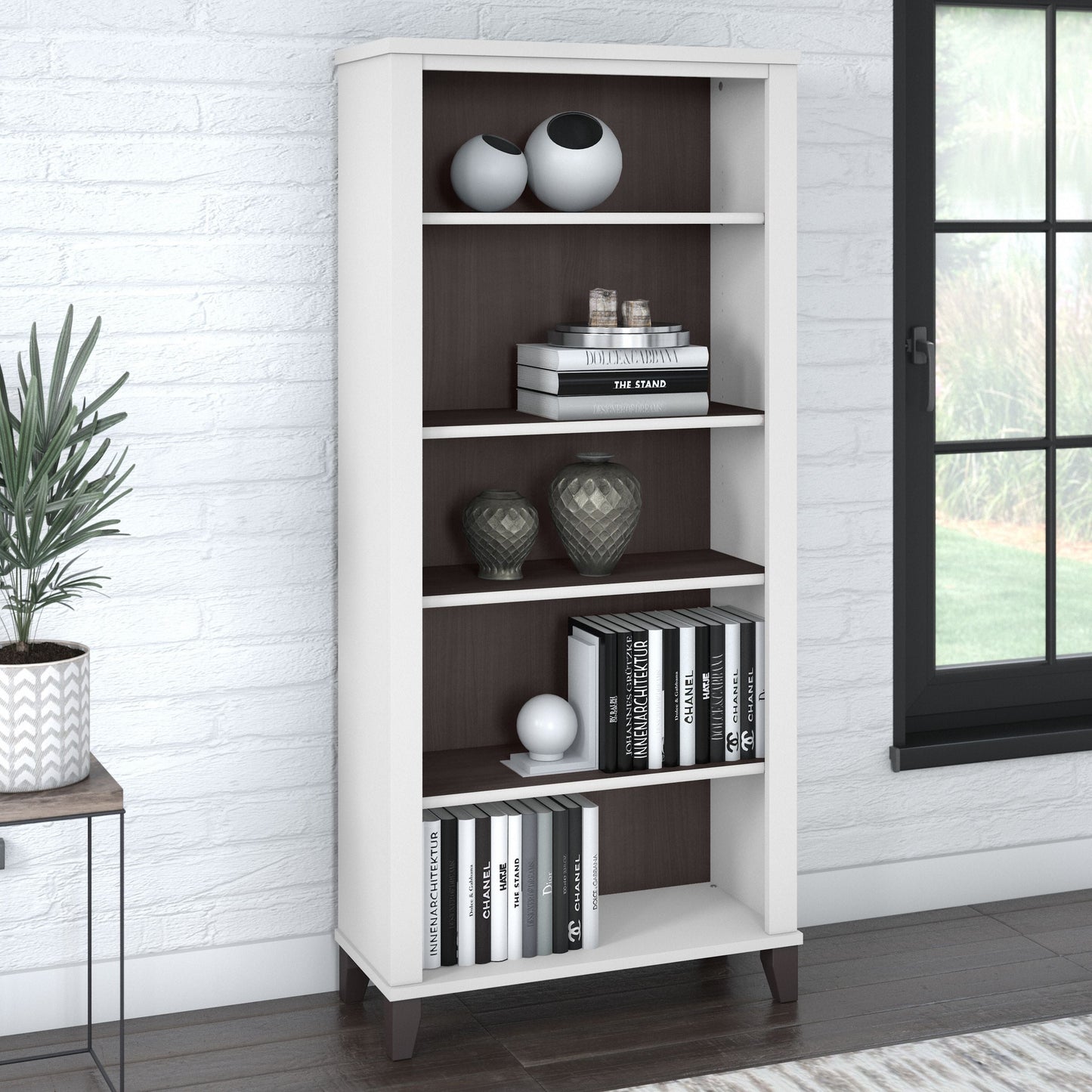 Étagère à livres Bush Furniture Somerset, 5 niveaux, avec étagères réglables