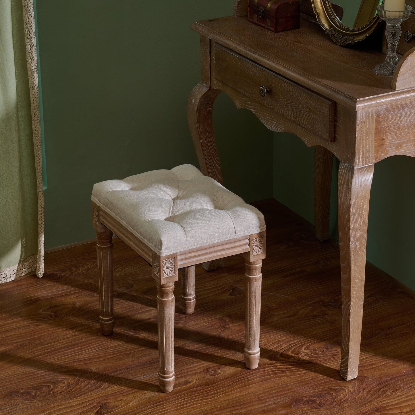 Tabouret de pieds et tabouret de coiffeuse rembourrés CO-Z, style vintage français