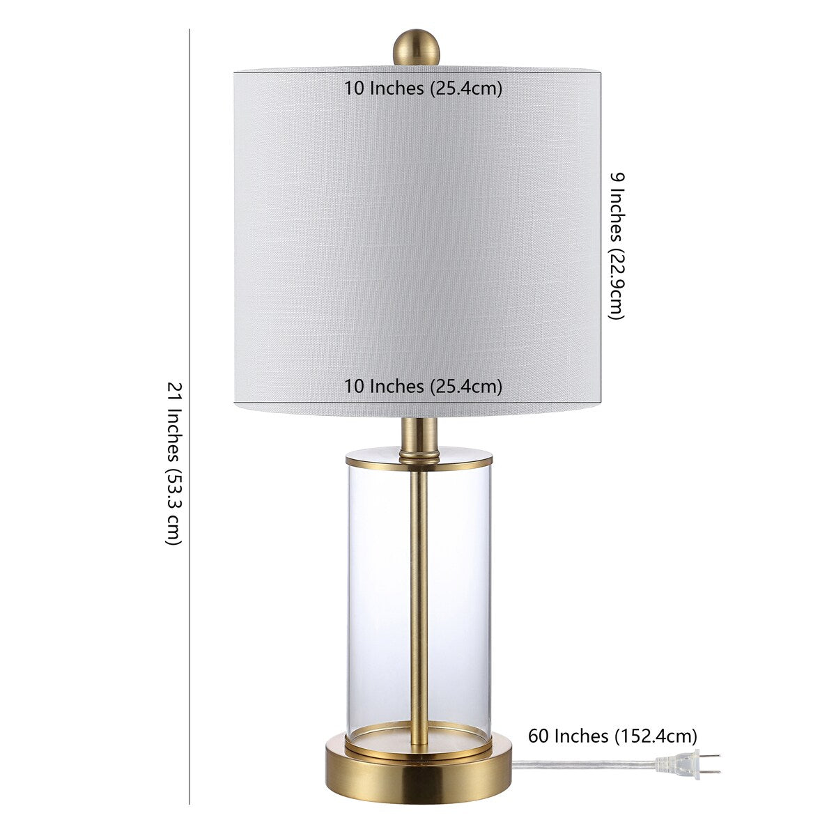 Lampe de table LED Cabell 21 en verre, moderne et contemporaine, avec port de charge USB, bronze vieilli (lot de 2) par JONATHAN Y