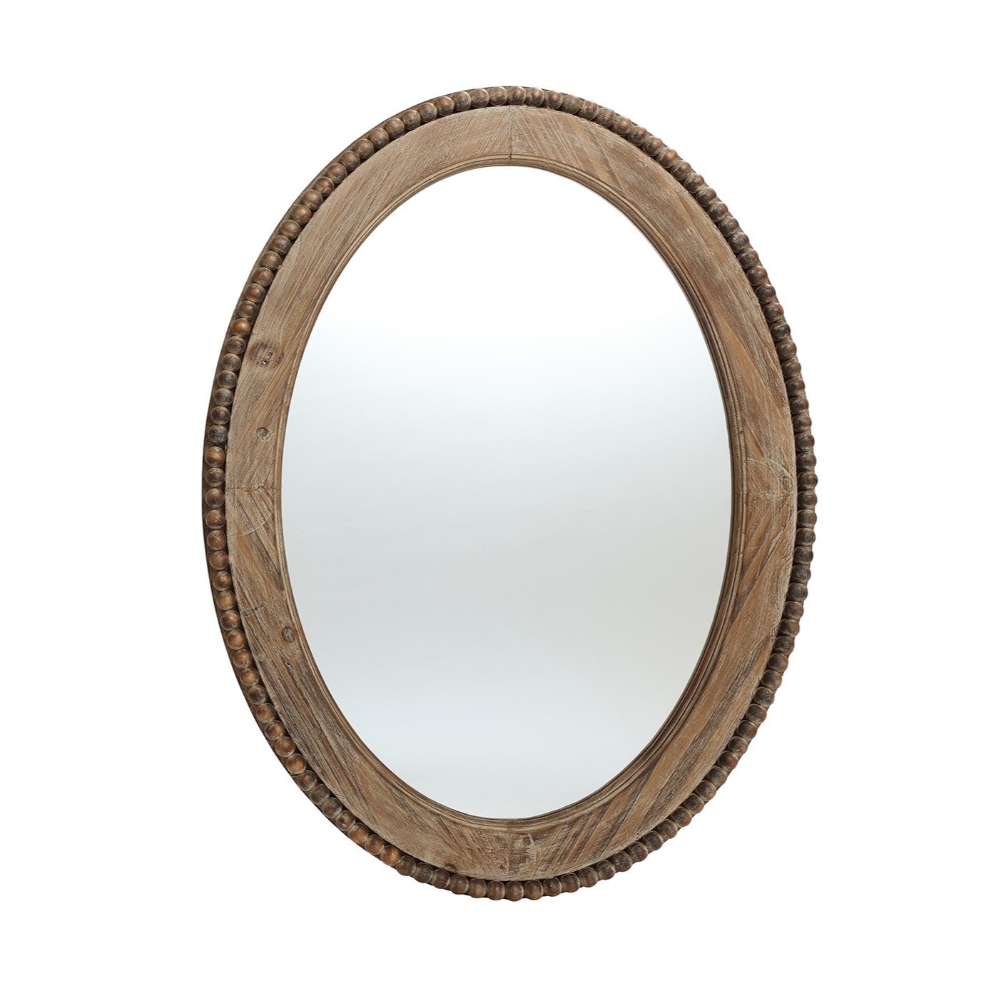 Miroir mural ovale Cameo avec cadre en bois, 81 cm (32 pouces), miroir mural de salle de bain - 81,03 H x 61,0 W x 3,2 D (cm)