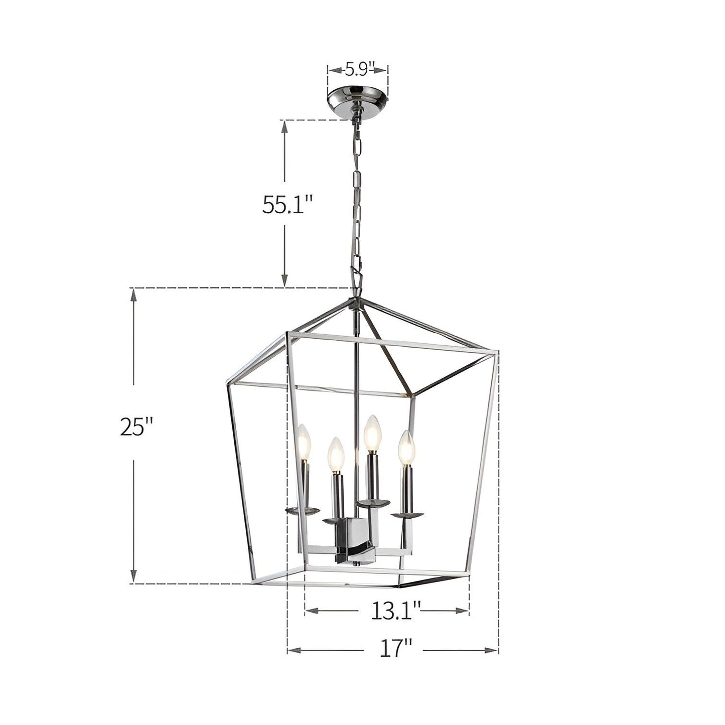 Suspension en forme de lanterne, style bougie, pour escalier ou îlot de cuisine, lustre à cage ouverte - N/A