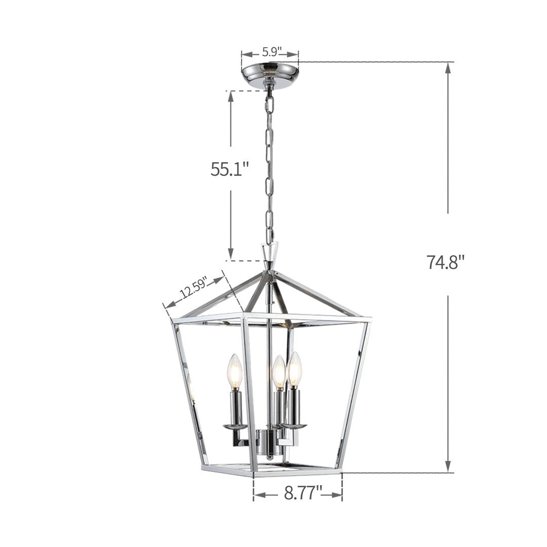 Suspension en forme de lanterne, style bougie, pour escalier ou îlot de cuisine, lustre à cage ouverte - N/A