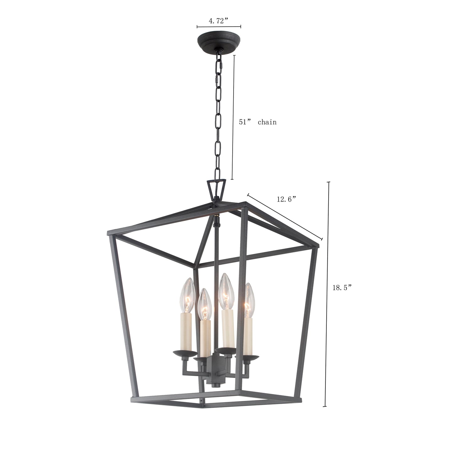 Suspension en forme de lanterne, style bougie, pour escalier ou îlot de cuisine, lustre à cage ouverte - N/A
