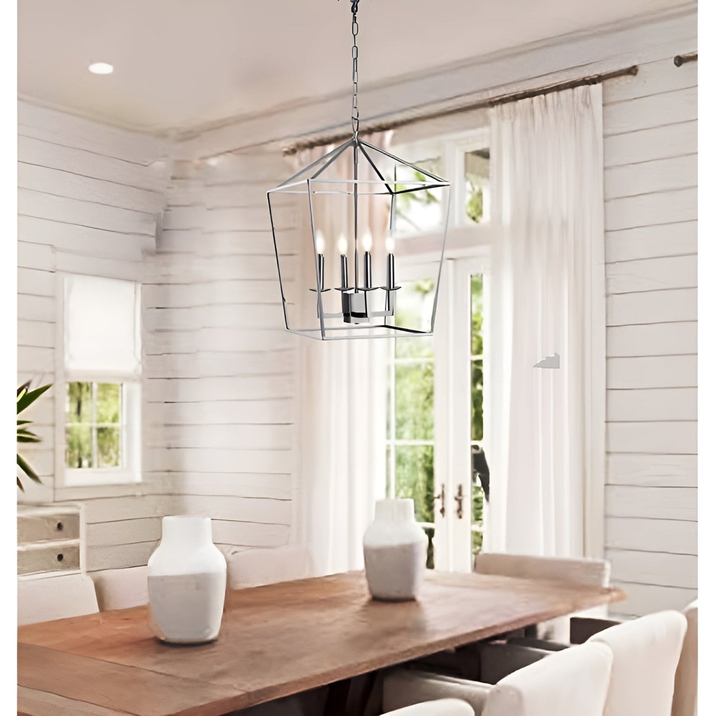 Suspension en forme de lanterne, style bougie, pour escalier ou îlot de cuisine, lustre à cage ouverte - N/A