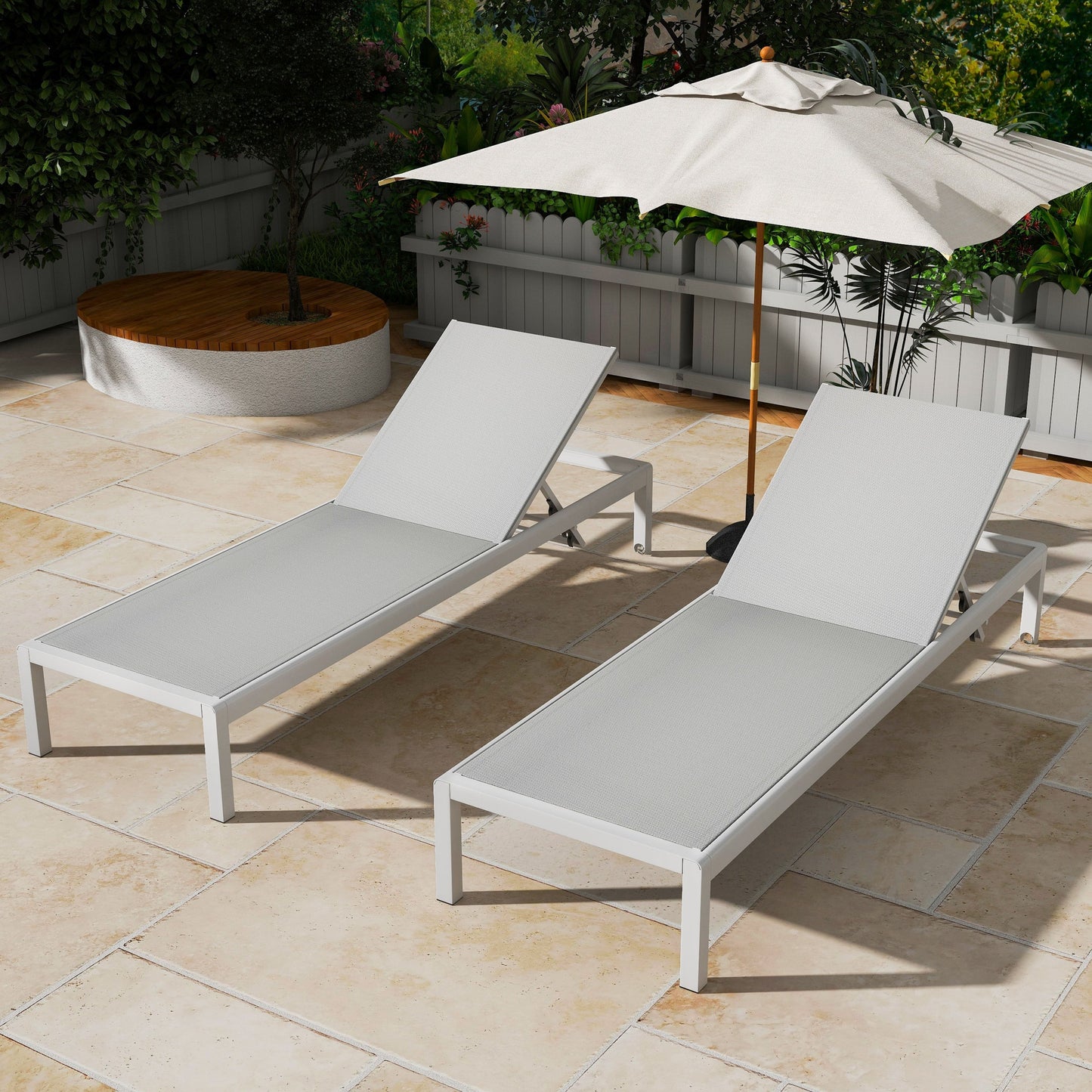 Chaise longue d'extérieur en aluminium Cape Coral (lot de 2) par Christopher Knight Home - 77,56 L x 25,20 l x 11,80 h (cm)