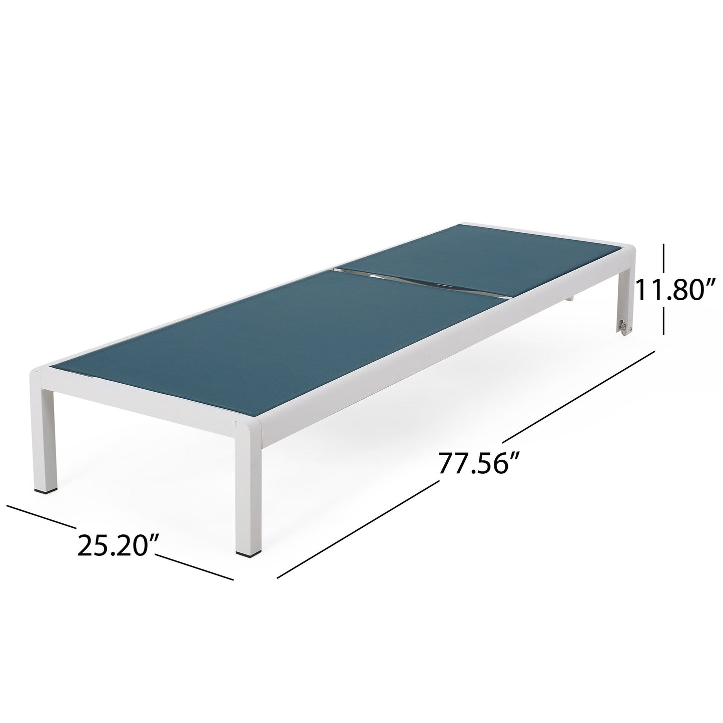 Chaise longue d'extérieur en aluminium Cape Coral (lot de 2) par Christopher Knight Home - 77,56 L x 25,20 l x 11,80 h (cm)