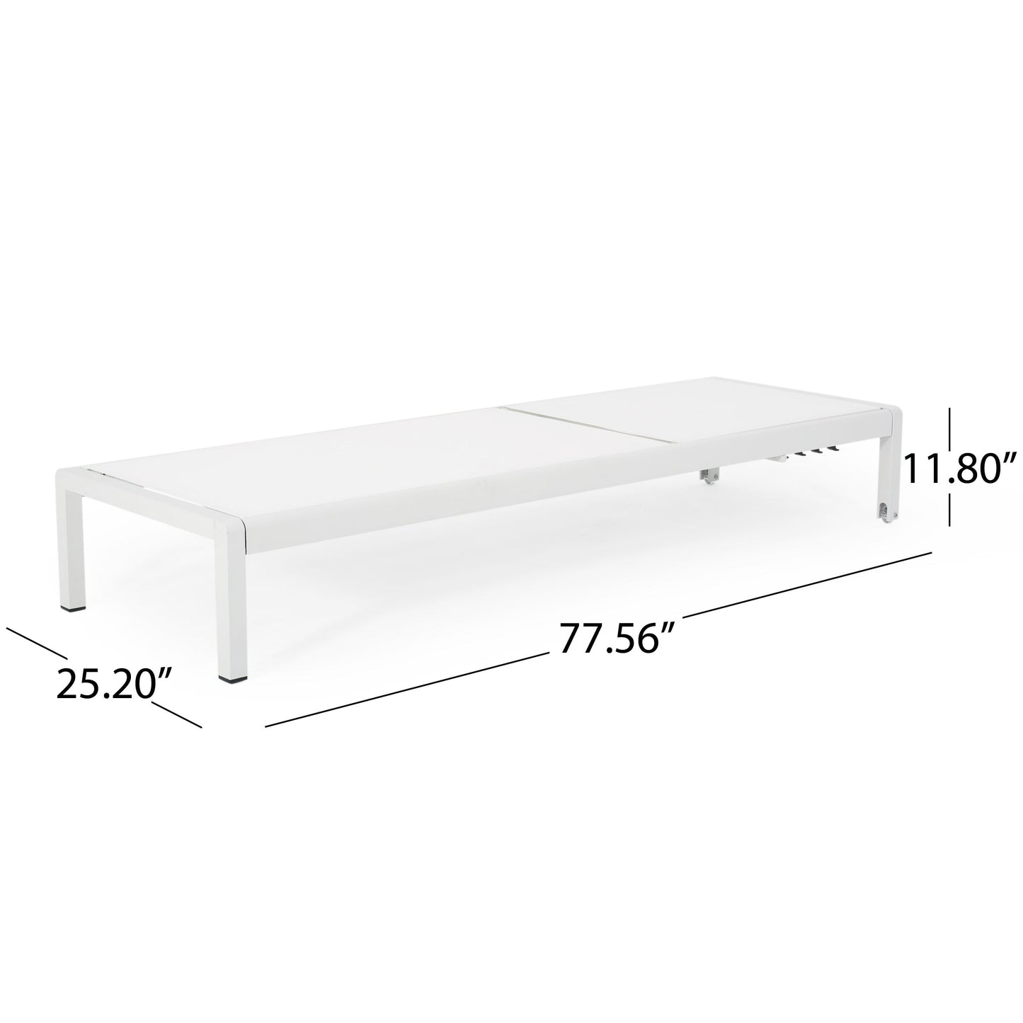 Chaise longue d'extérieur en aluminium Cape Coral (lot de 2) par Christopher Knight Home - 77,56 L x 25,20 l x 11,80 h (cm)
