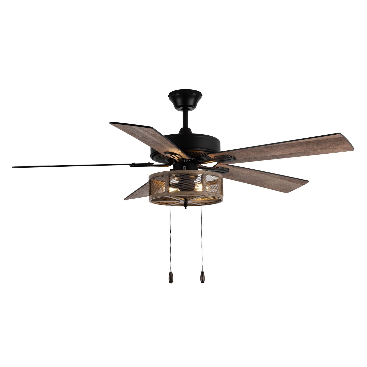 Ventilateur de plafond LED 52 pouces Carbon Loft en métal brossé, style farmhouse