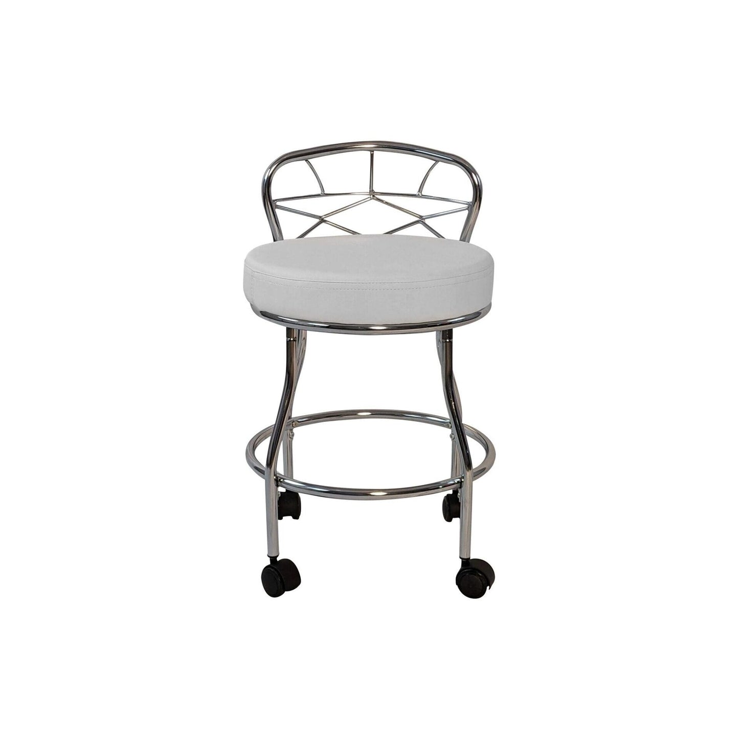 Tabouret de coiffeuse Diana à dossier en X de Carolina Living avec roulettes