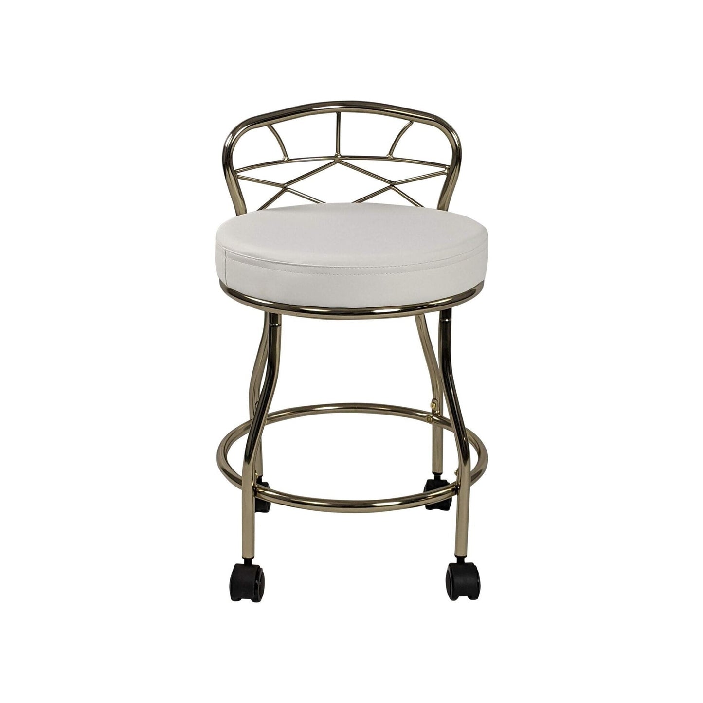 Tabouret de coiffeuse Diana à dossier en X de Carolina Living avec roulettes