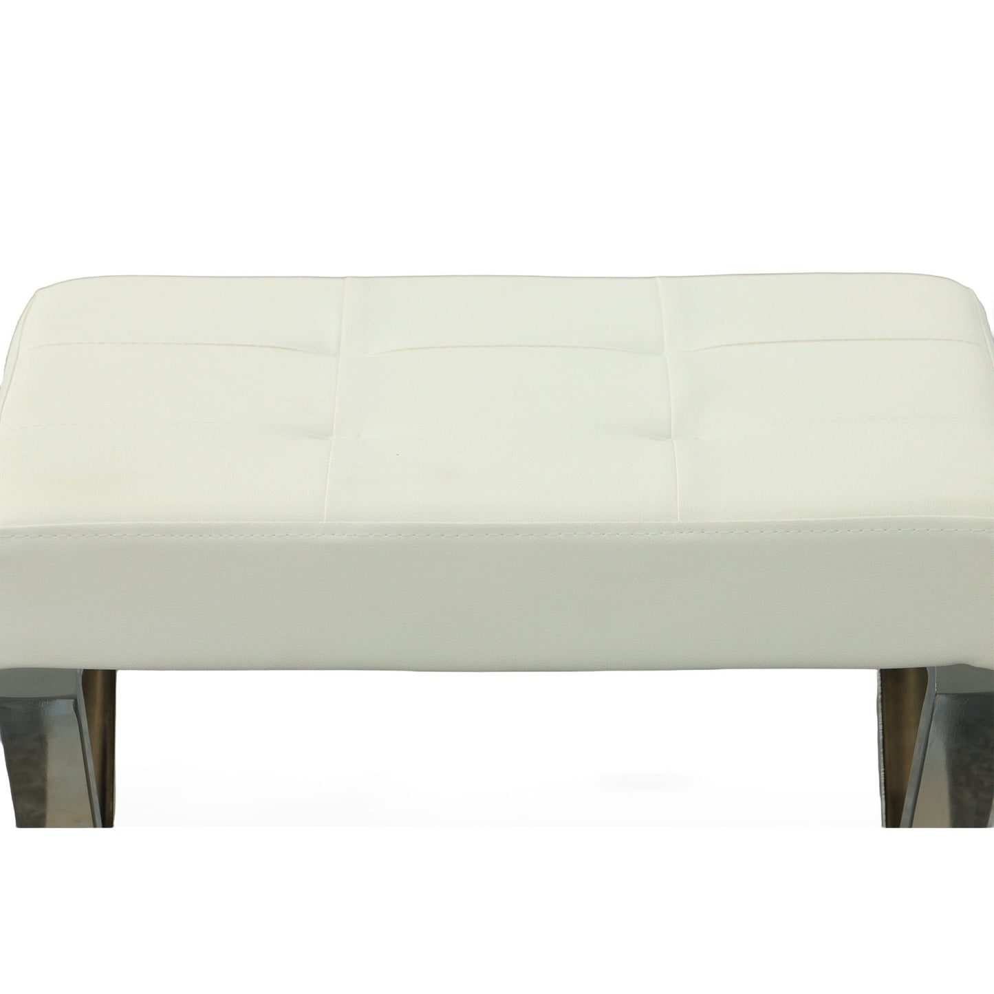 Tabouret de coiffeuse Elisabetta de Carolina Living - Blanc/Chrome