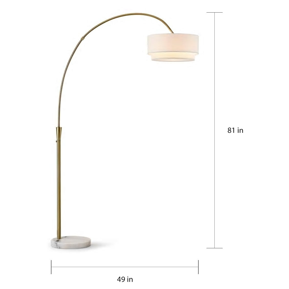 Lampe de sol à arche de 81 pouces Flam de Carson Carrington